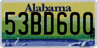 AL license plate 53BD600