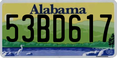 AL license plate 53BD617