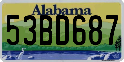 AL license plate 53BD687