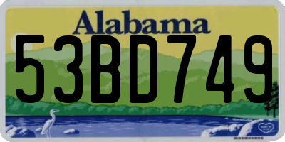 AL license plate 53BD749
