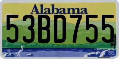 AL license plate 53BD755