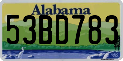 AL license plate 53BD783