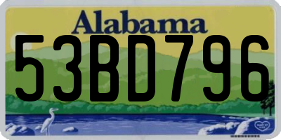 AL license plate 53BD796