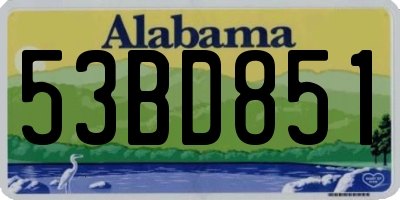AL license plate 53BD851