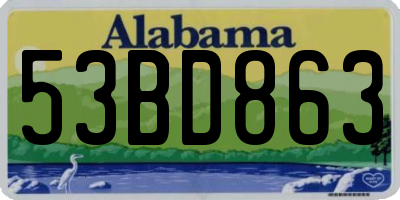 AL license plate 53BD863