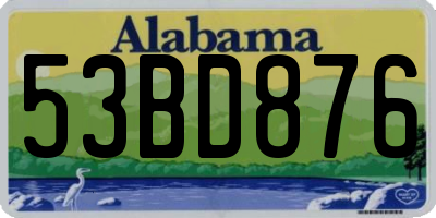 AL license plate 53BD876