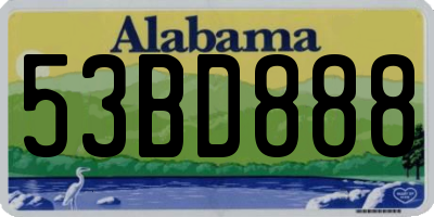 AL license plate 53BD888
