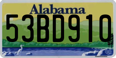 AL license plate 53BD910