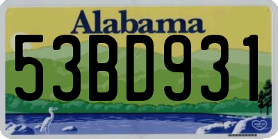 AL license plate 53BD931