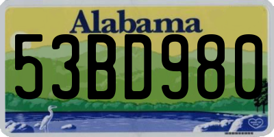 AL license plate 53BD980
