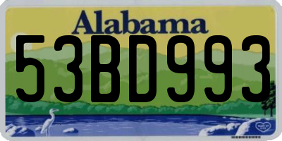 AL license plate 53BD993