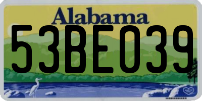AL license plate 53BE039