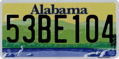 AL license plate 53BE104