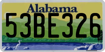 AL license plate 53BE326