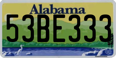 AL license plate 53BE333
