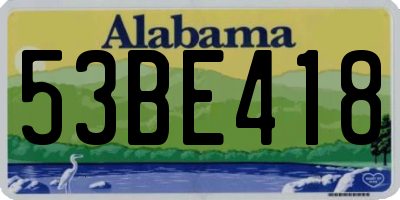AL license plate 53BE418
