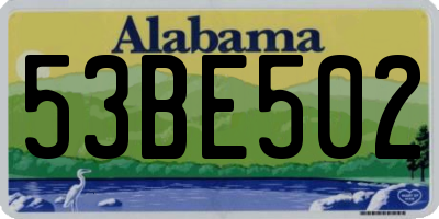 AL license plate 53BE502