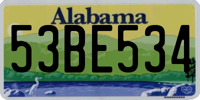 AL license plate 53BE534