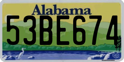 AL license plate 53BE674