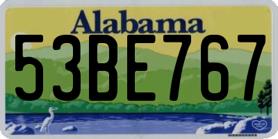 AL license plate 53BE767