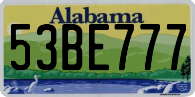 AL license plate 53BE777