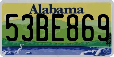 AL license plate 53BE869