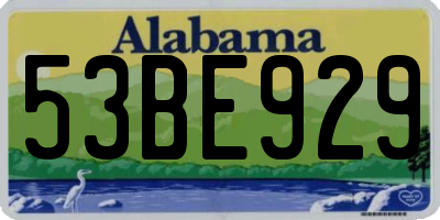 AL license plate 53BE929
