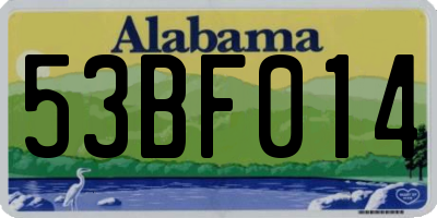AL license plate 53BF014