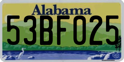 AL license plate 53BF025