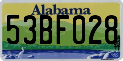 AL license plate 53BF028