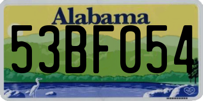 AL license plate 53BF054