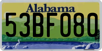 AL license plate 53BF080