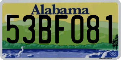 AL license plate 53BF081