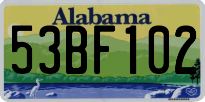 AL license plate 53BF102