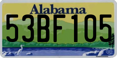 AL license plate 53BF105
