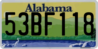 AL license plate 53BF118