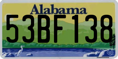 AL license plate 53BF138