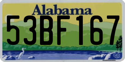 AL license plate 53BF167