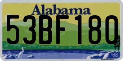 AL license plate 53BF180