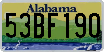 AL license plate 53BF190