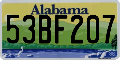 AL license plate 53BF207