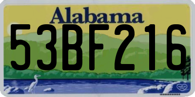 AL license plate 53BF216