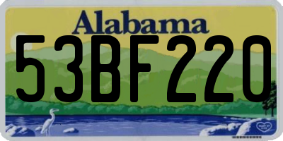 AL license plate 53BF220