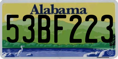 AL license plate 53BF223