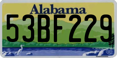 AL license plate 53BF229