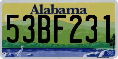 AL license plate 53BF231