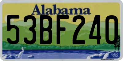 AL license plate 53BF240