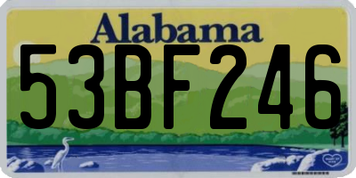 AL license plate 53BF246