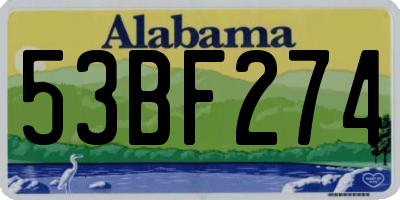 AL license plate 53BF274
