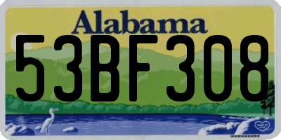 AL license plate 53BF308